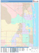 West Palm Beach Digital Map Color Cast Style